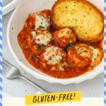 A plate of chicken parmesan meatballs in marinara