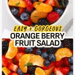 Bowls of fruit salad with oranges and fresh berries