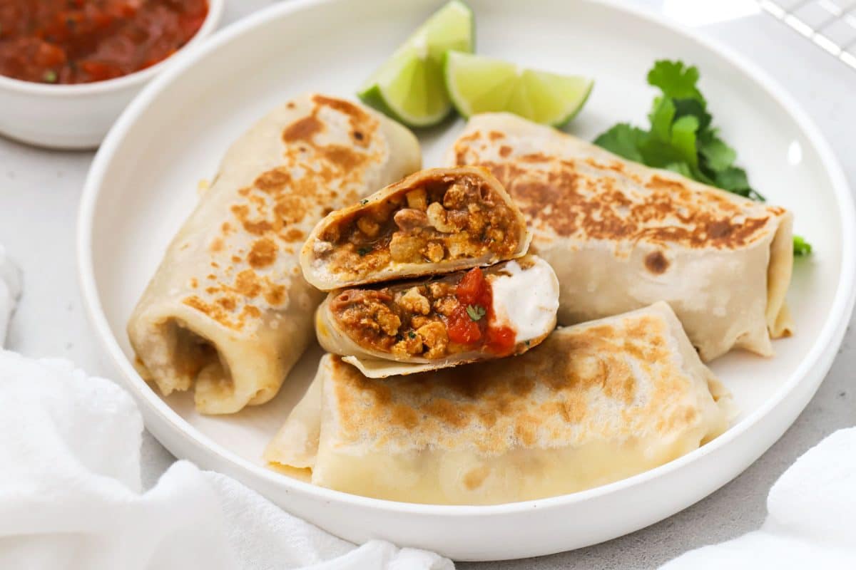 High Protein Ground Chicken Burritos - One Lovely Life