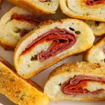 Gluten-free stromboli, cut into slices for dipping