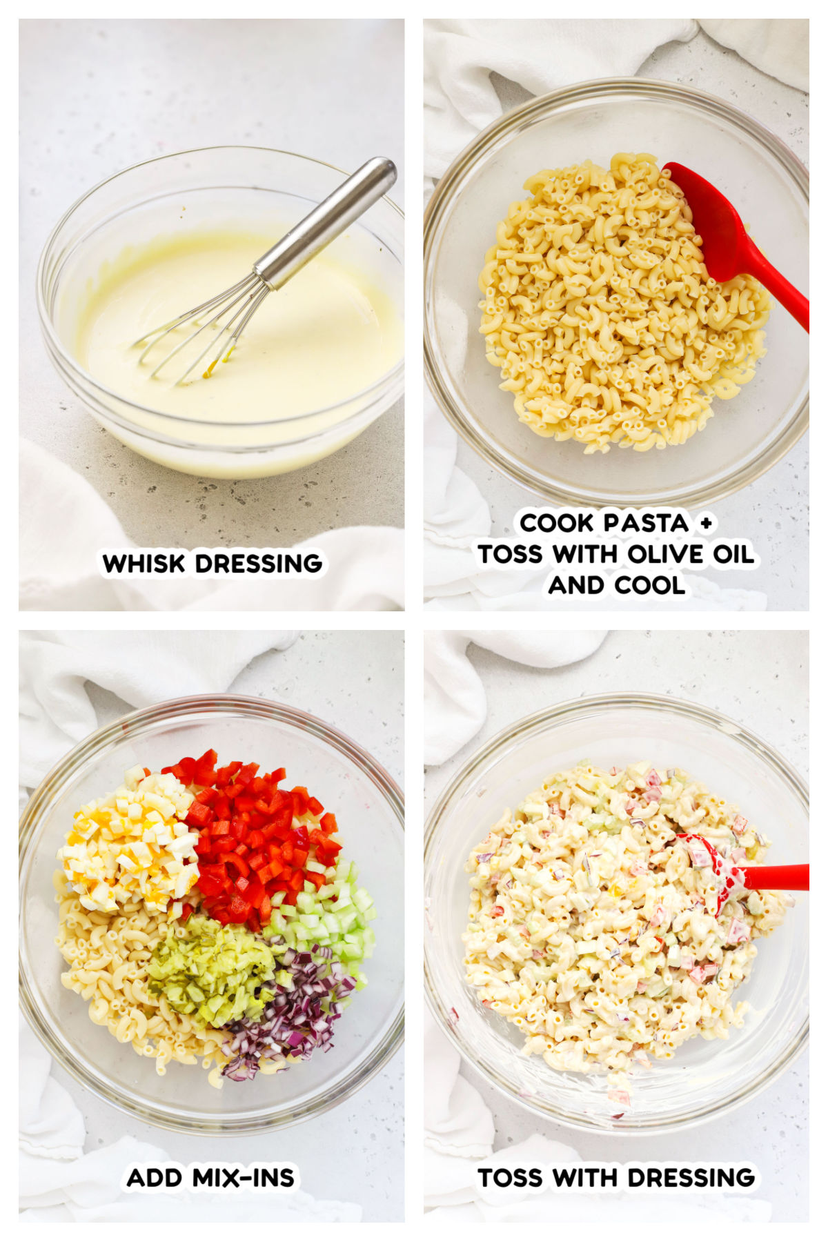 Making gluten-free macaroni salad, step by step