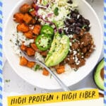 Ground Beef and Sweet Potato Burrito Bowls with Avocado and Black Beans