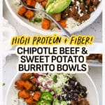 Ground Beef and Sweet Potato Burrito Bowls with Avocado and Black Beans
