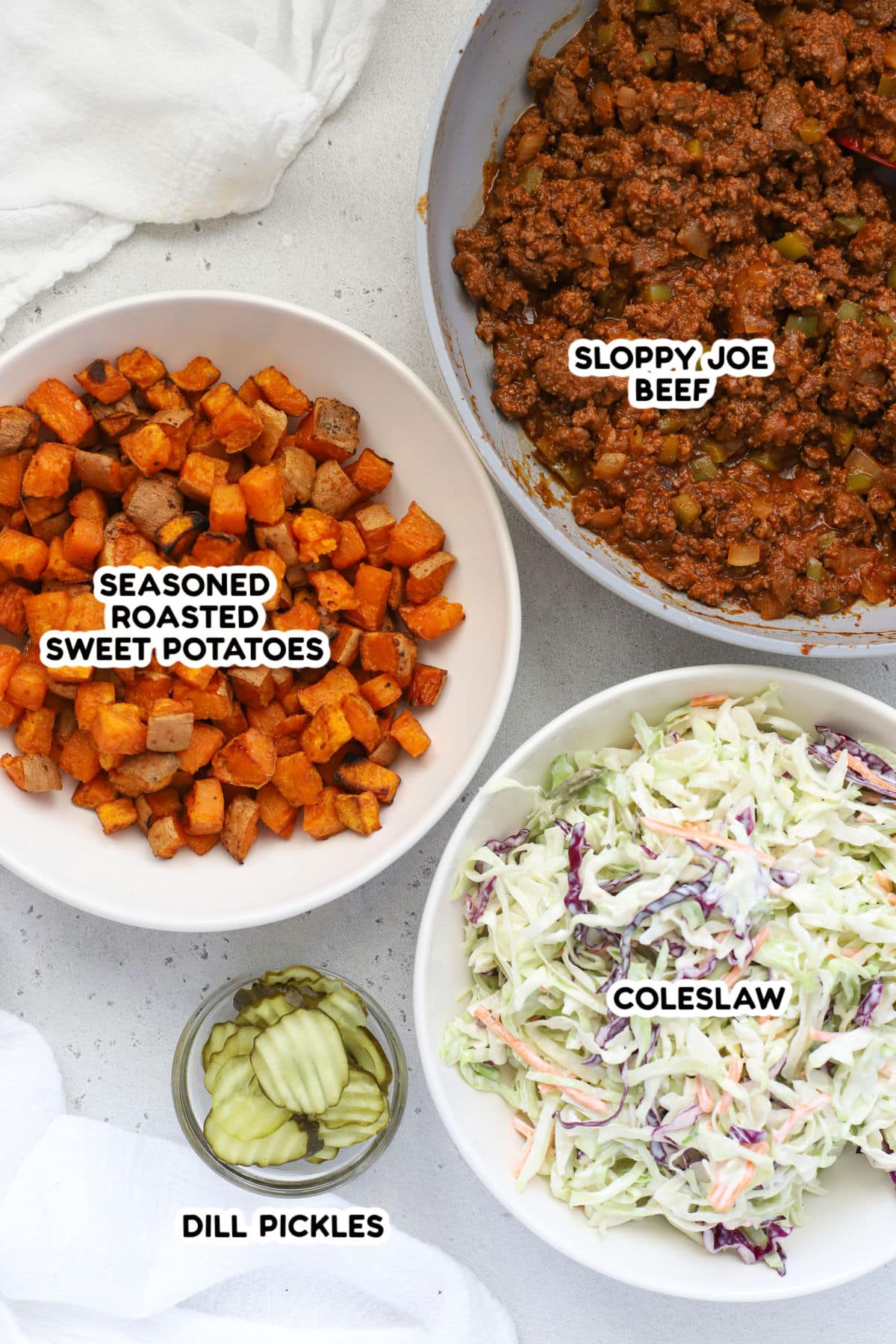 Ingredients for sloppy joe bowls