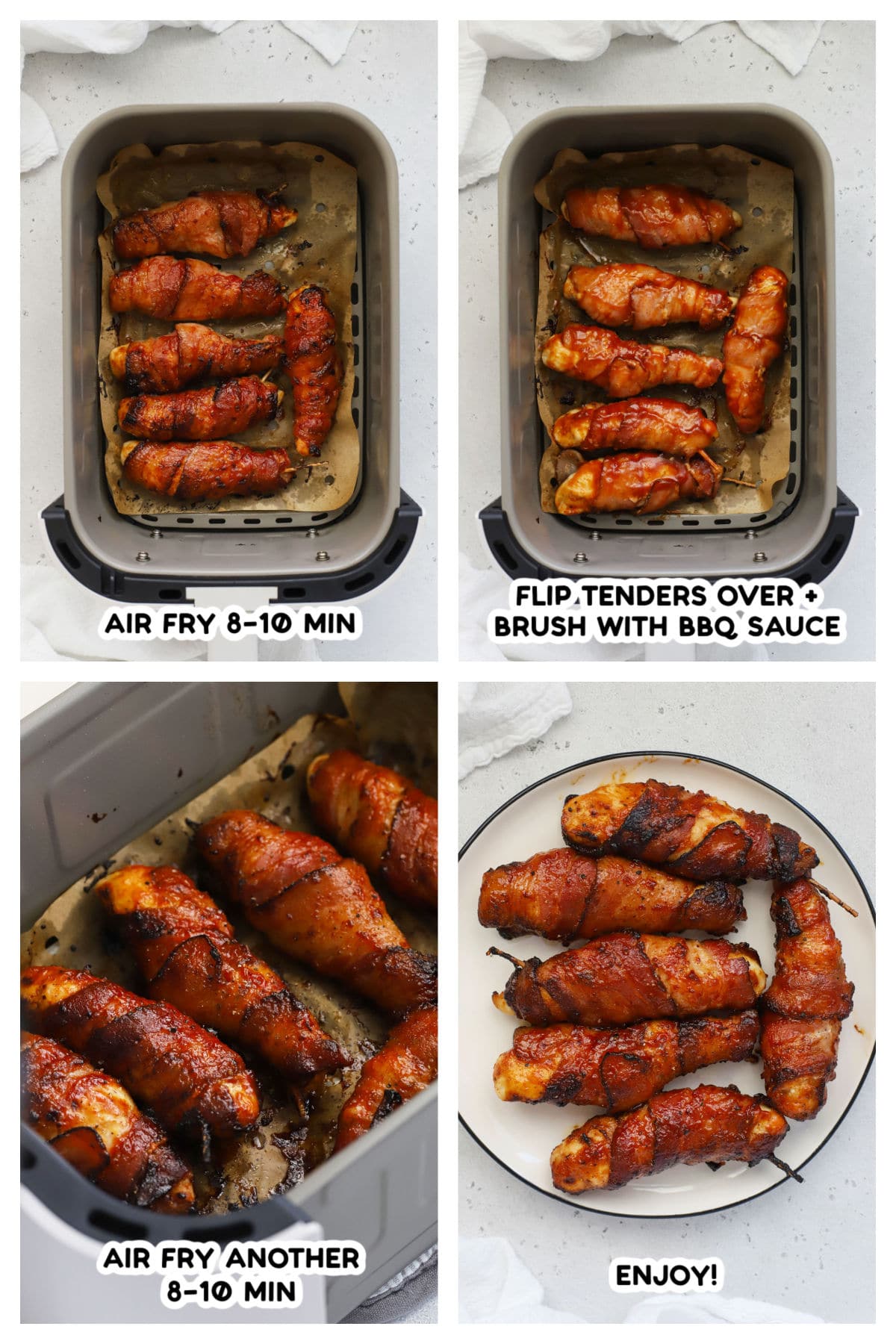 Making air fryer bacon wrapped chicken, step by step